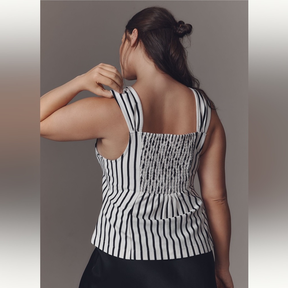 Maeve v-neck fit & flare striped top 1X NWT - Picture 2 of 9